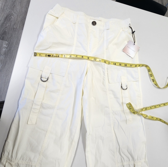NWT-Women's White Cargo Track Pants - Picture 9 of 11